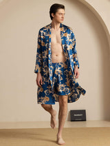 [Navy Drage] SilkSilky-NO Long Sleeve Pyjamas for menn 001