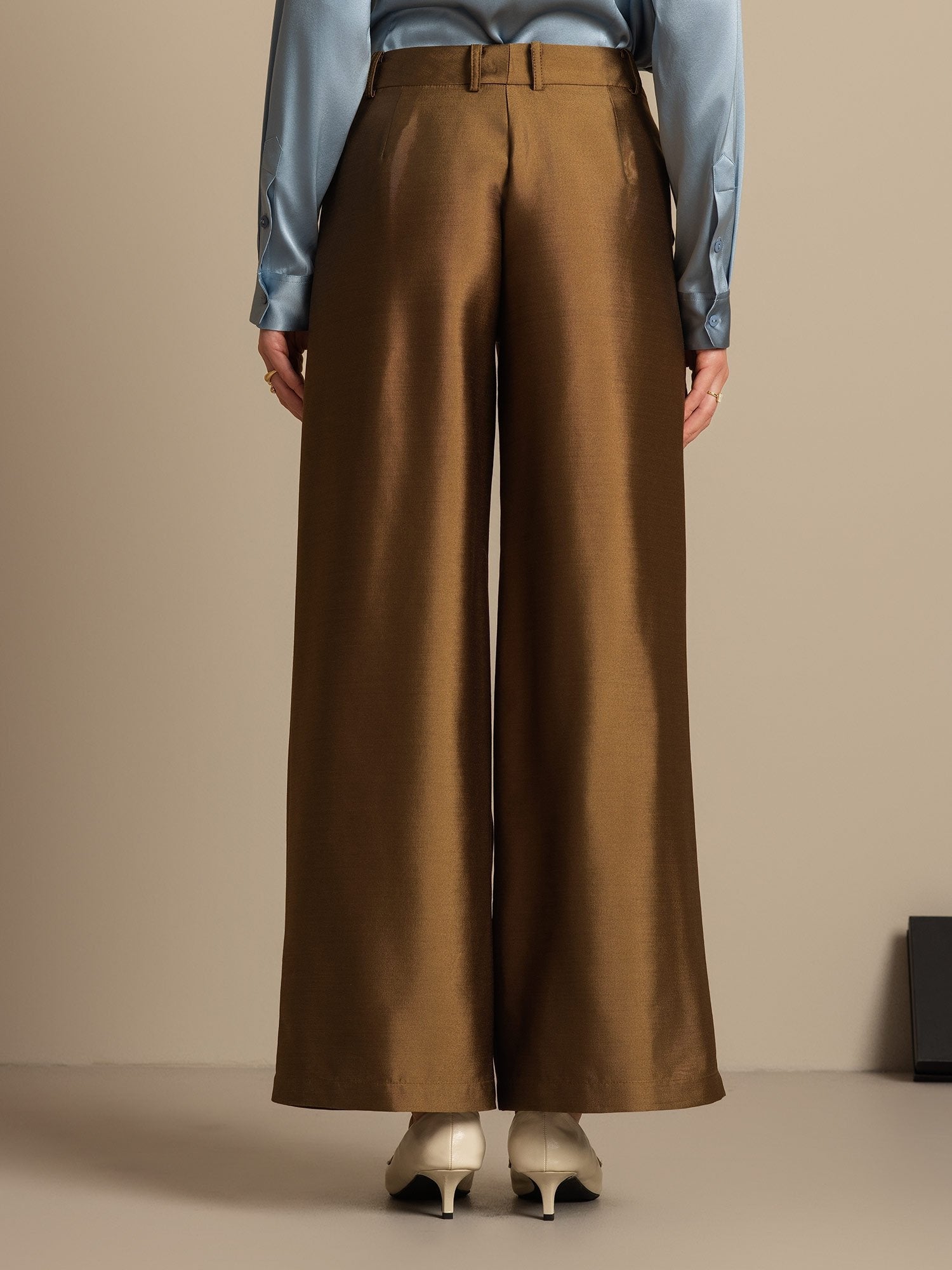 [Bronse] SilkSilky-NO 32Momme Silk-Wool Blend Womens Pants 002,