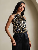 [Leopard] SilkSilky-NO 19Momme Silke Womens T-Shirt 001,