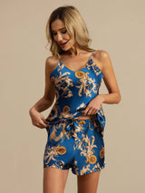 [Navy Drage] SilkSilky-NO Spaghetti Strap V Neck Camisole sett 004