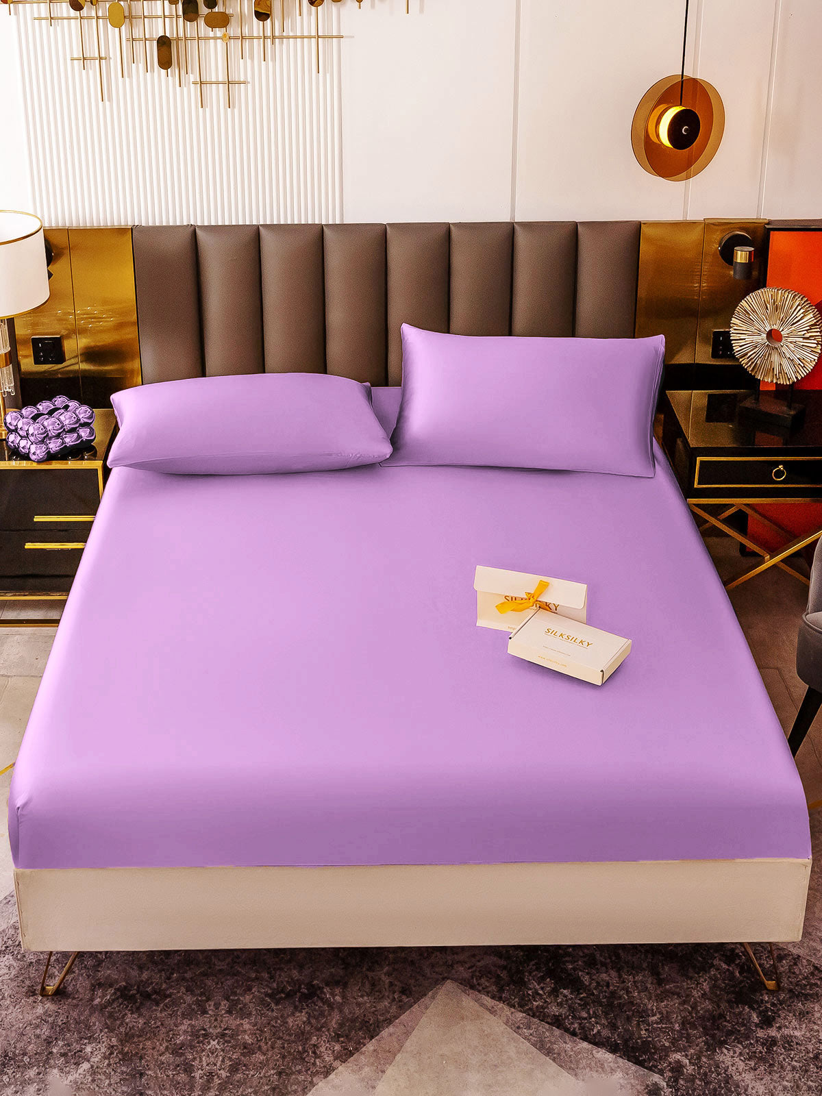 [Lavendel] SilkSilky-NO 19Momme Bedding Set 002