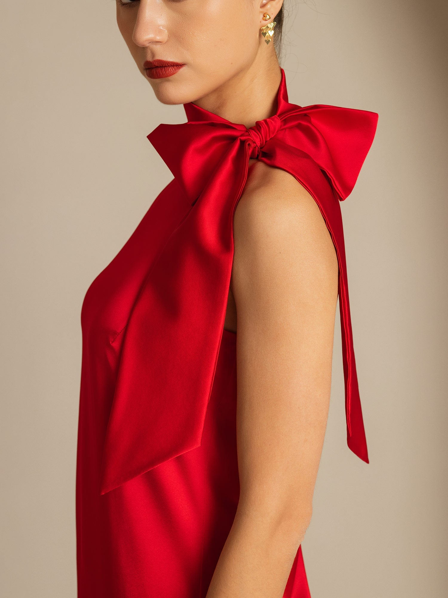 [Rød] SilkSilky-NO 19Momme Silke Dress 004,