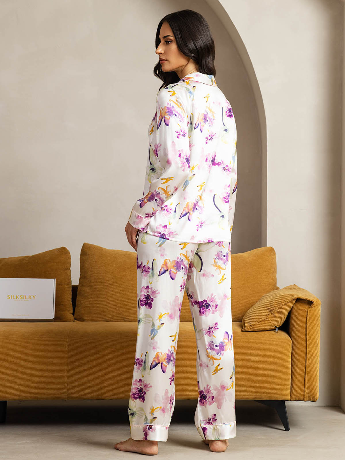 [Akvarellblomster] SilkSilky-NO Womens Pajamas 002