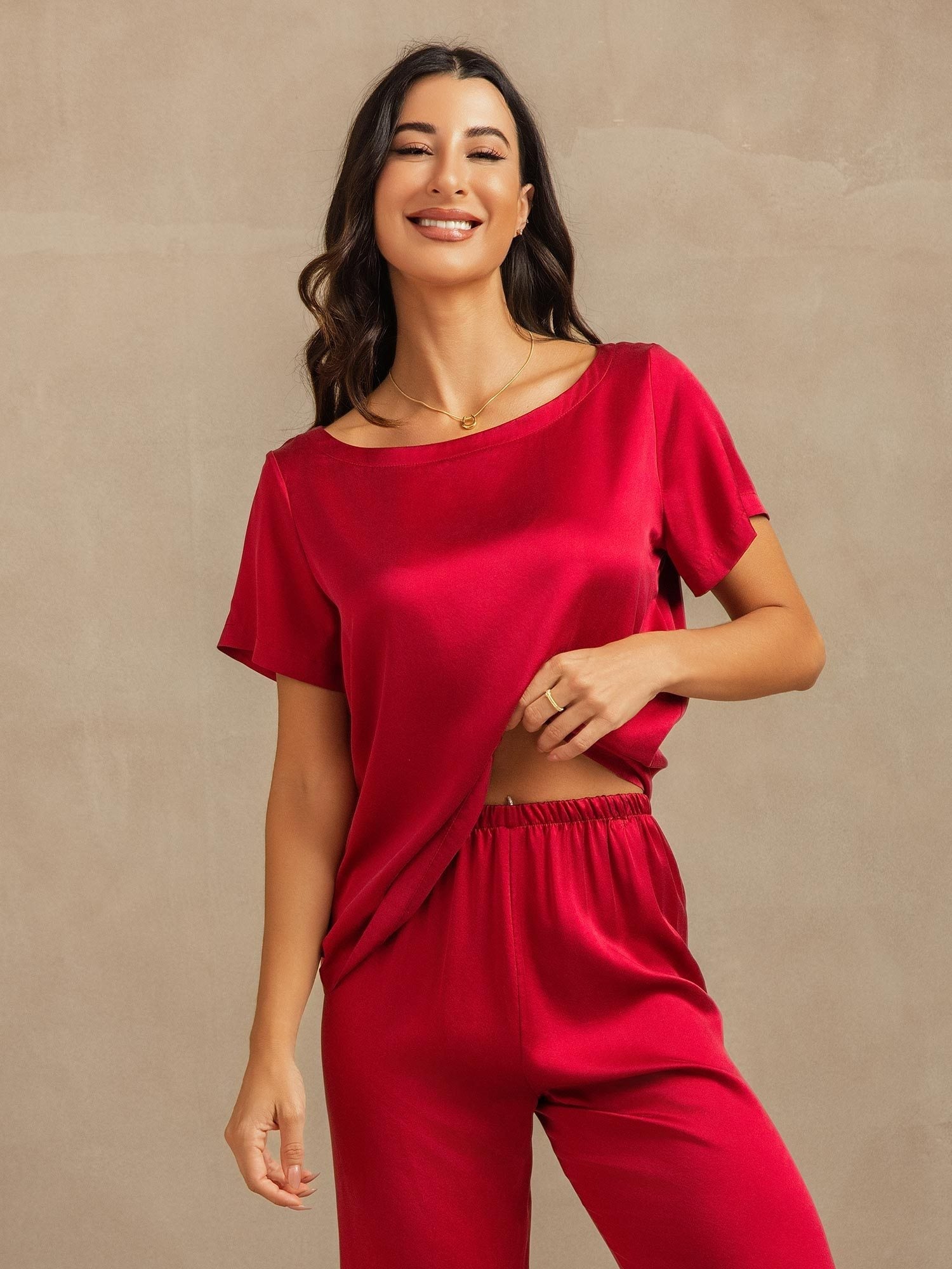 [Vin] SilkSilky-NO 19Momme Silke Womens Pajamas 008