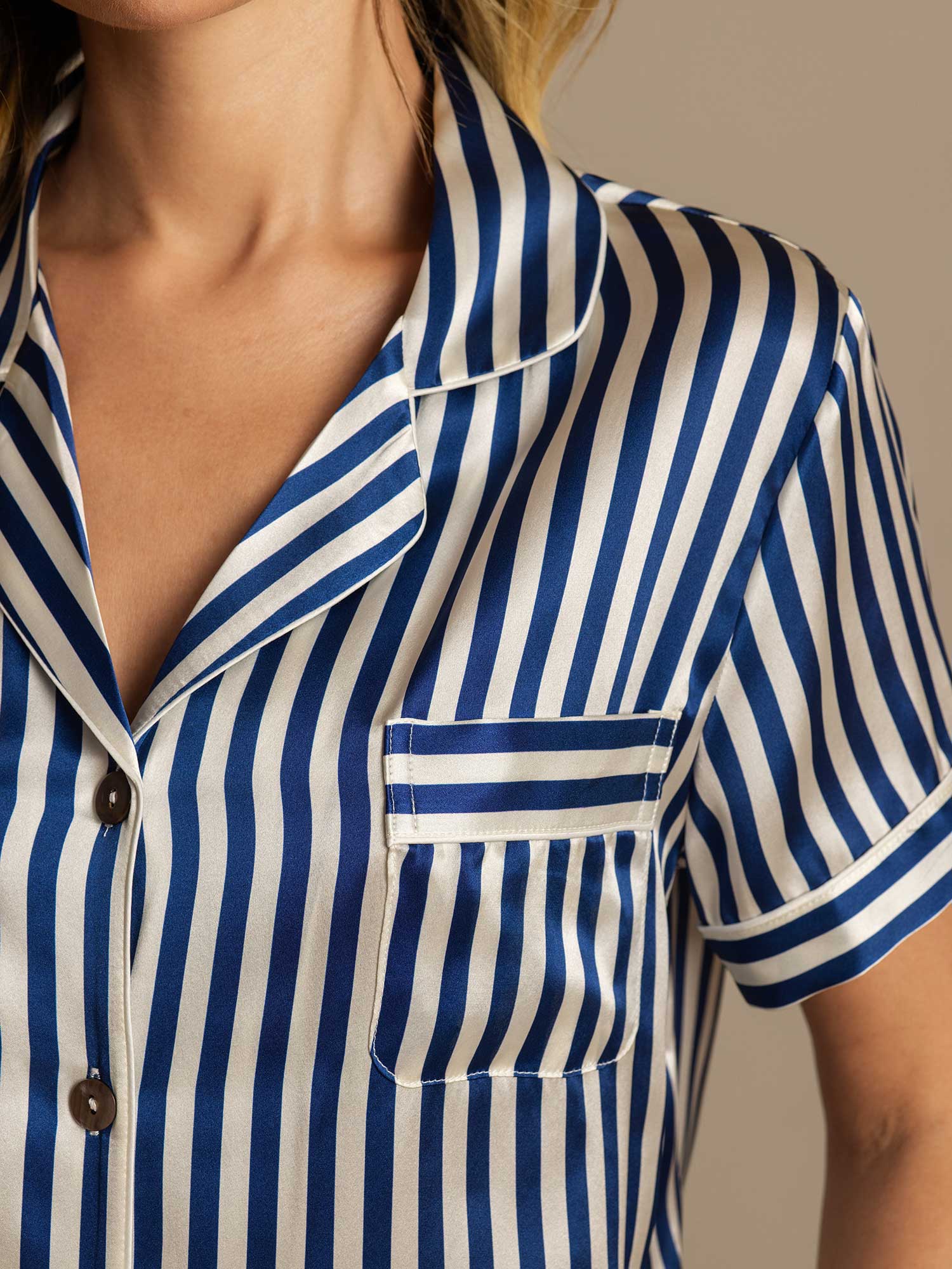 [Mørke blå] SilkSilky-NO Womens Pajamas 007,