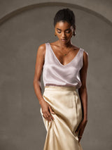[Skyggegrå] SilkSilky-NO Sleeveless V Neck Camisole Topp 004