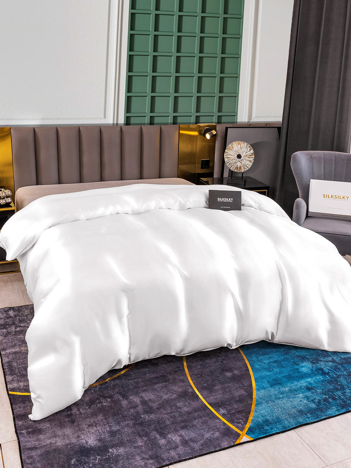 [Hvit] SilkSilky-NO 25Momme Duvet Cover 002