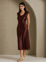 [Kaffe] SilkSilky-NO Cap Sleeve Kjole 008