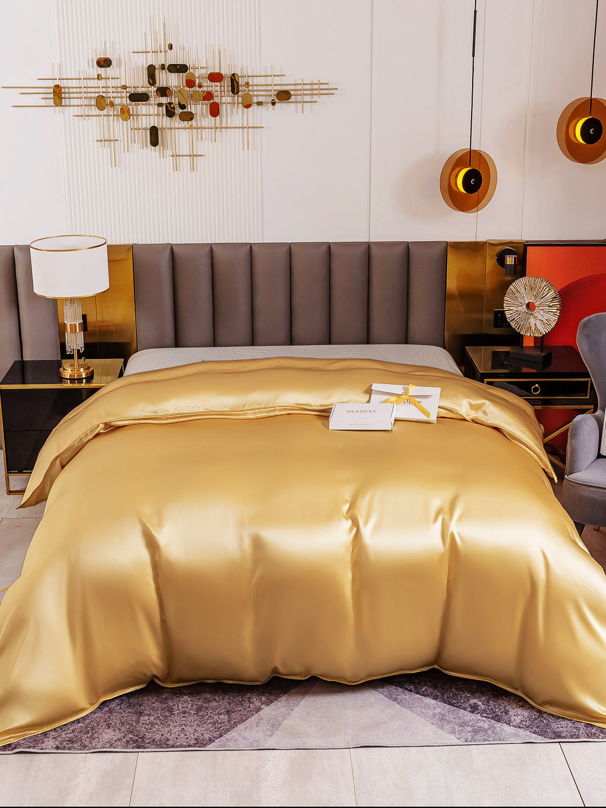 [Champagne] SilkSilky-NO 19Momme Duvet Cover 002
