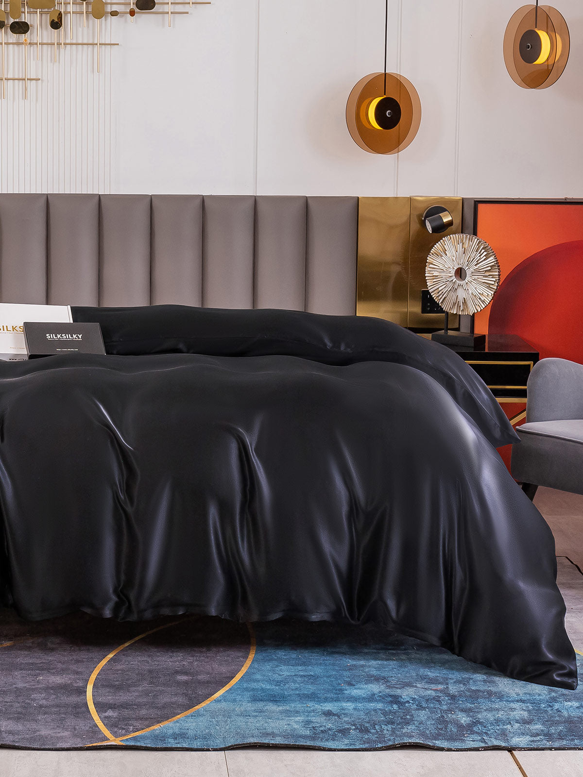 [Svart] SilkSilky-NO 19Momme Duvet Cover 003