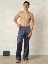 [Marine Ginkgo] SilkSilky-NO Men's Sleep Shorts 004