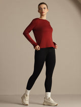 [Brent Murstein] SilkSilky-NO Langermet Tett Crew Neck T-skjorte for Kvinner 006