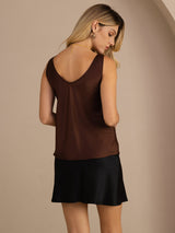[Kaffe] SilkSilky-NO Sleeveless V Neck Camisole Topp 002