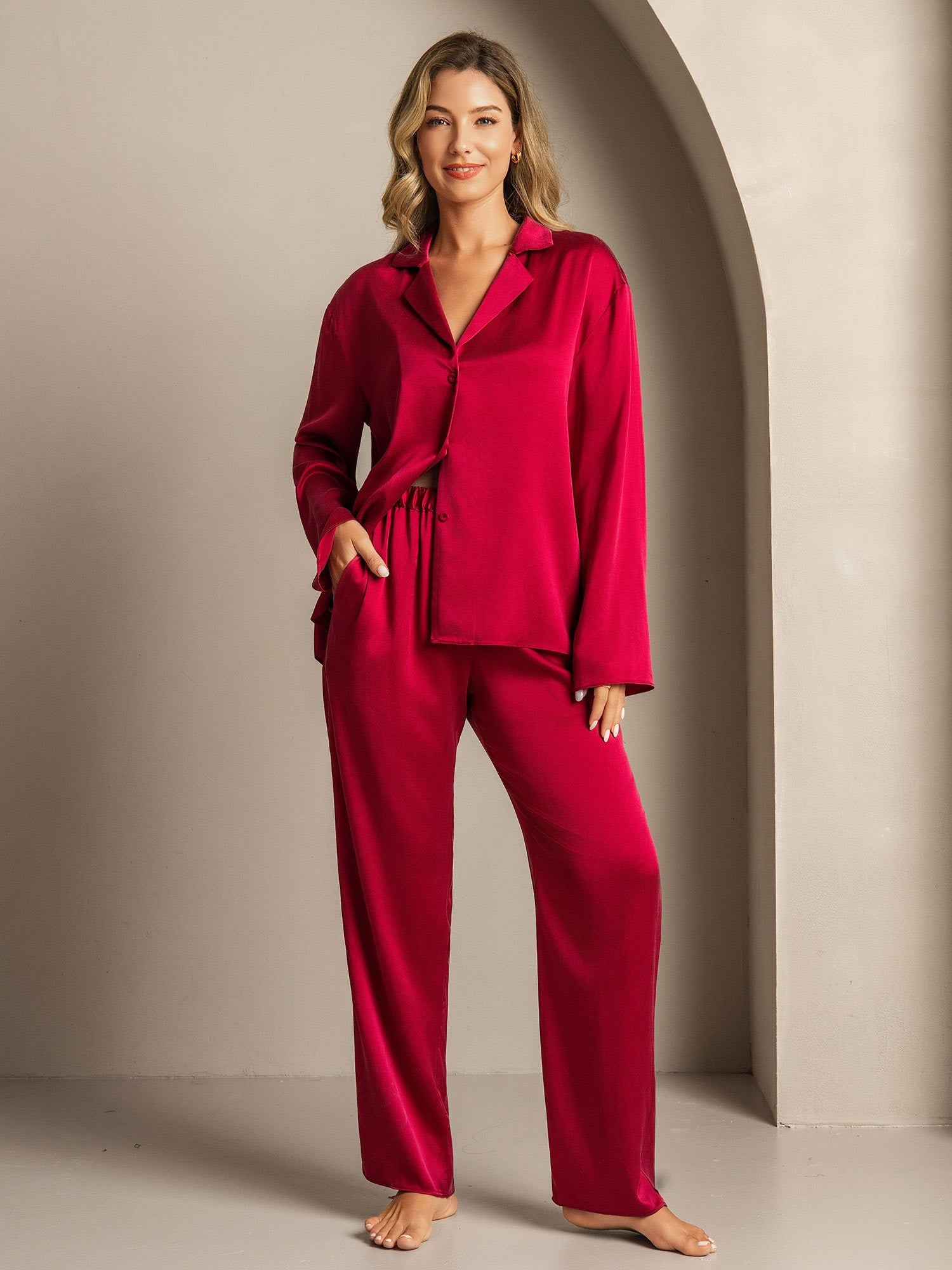 [Vin] SilkSilky-NO 19Momme Silke Womens Pajamas 005