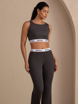 [Grå] SilkSilky-NO Sleeveless Crew Neck Women's Outfit Sets 003