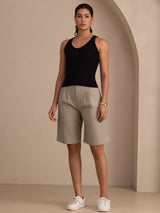 [Svart] SilkSilky-NO Sleeveless Deep V Neck Camisole Topp 006