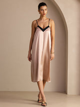 [Toscana] SilkSilky-NO V Neck Kjole 005