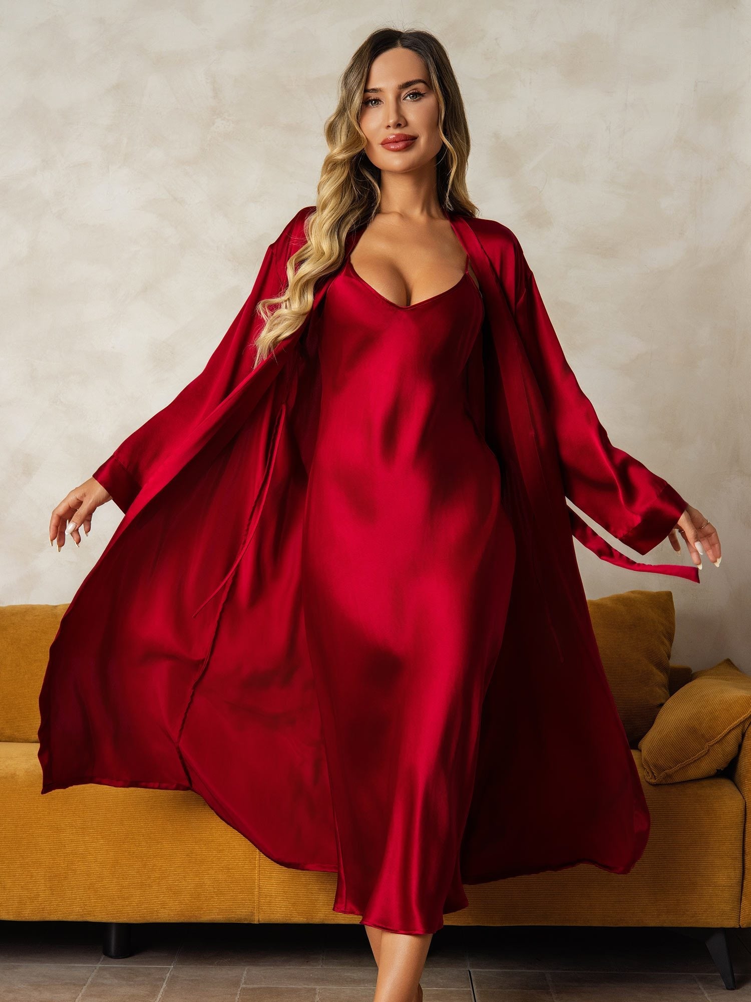 [Vin] SilkSilky-NO Silke Nightgown&Robe Set 004