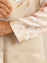 [Champagne] SilkSilky-NO Long Sleeve Notch Collar Pyjamas for menn 007