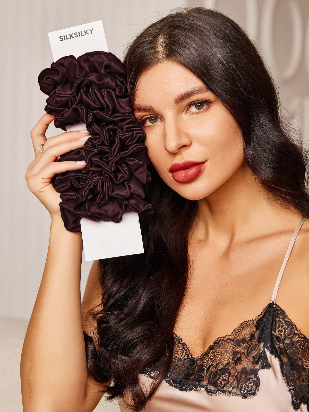 [Brun] SilkSilky-NO 19Momme Scrunchie 002