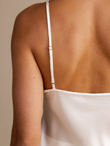 [Hvit] SilkSilky-NO Spaghetti Strap V Neck Camisole Topp 004
