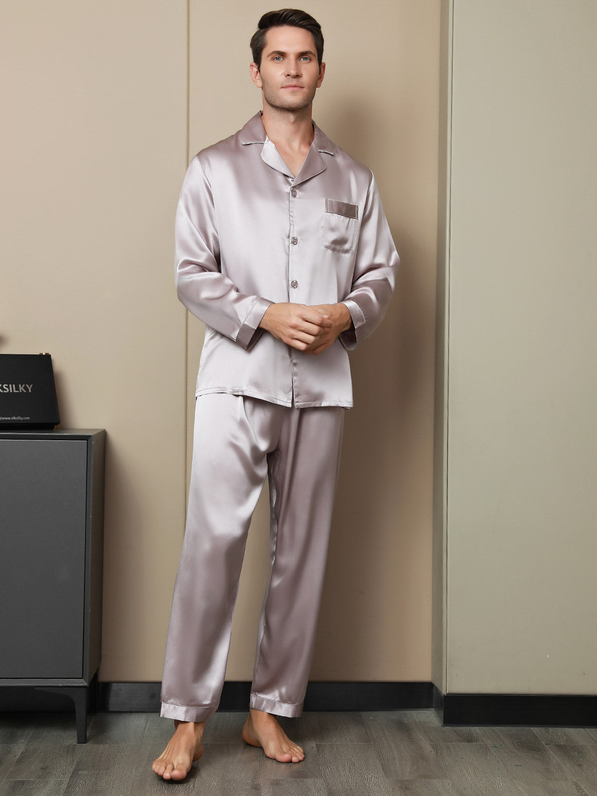 [Blek Mauve] SilkSilky-NO 19Momme Mens Pajamas 004