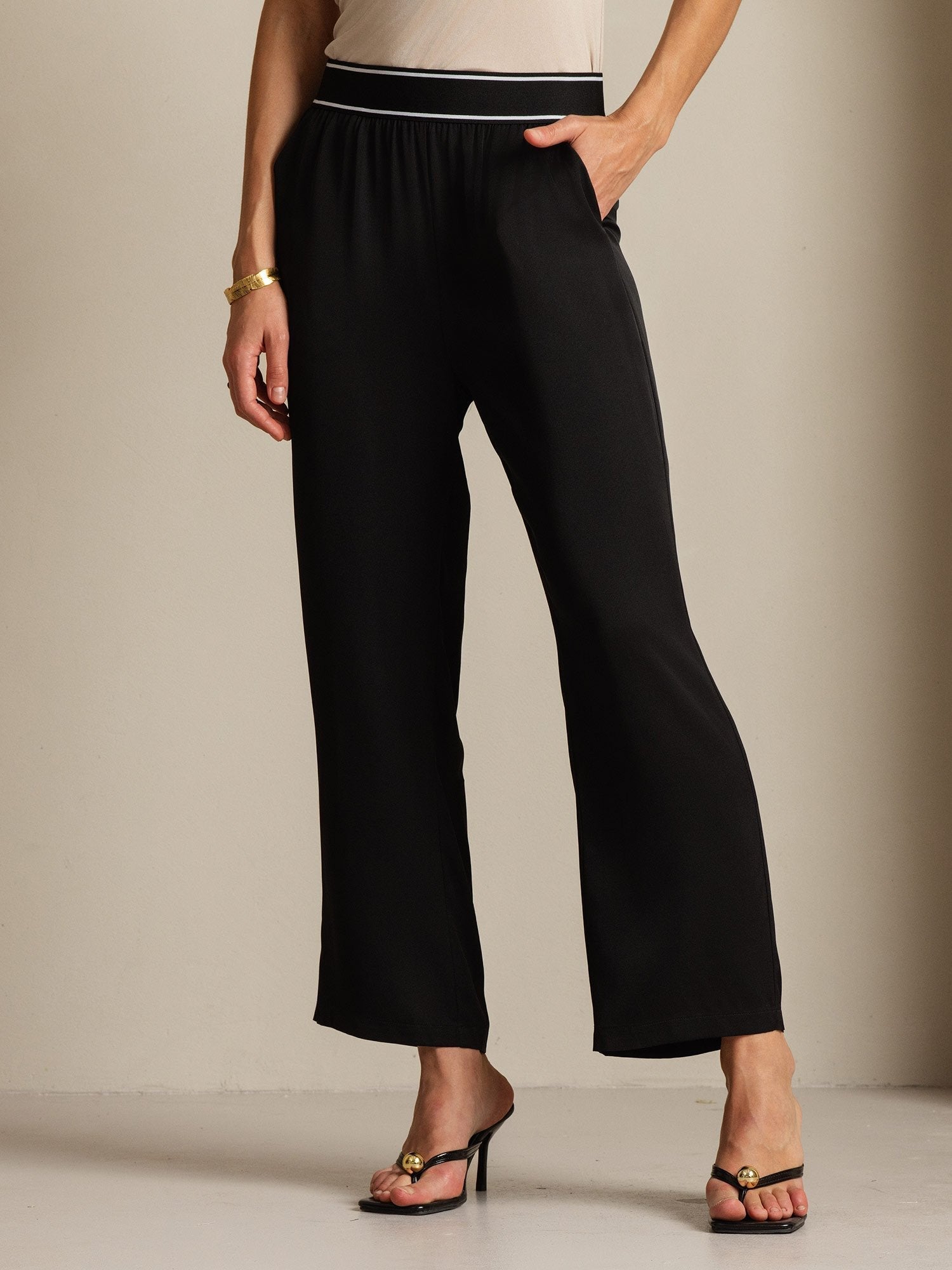[Svart] SilkSilky-NO 22Momme Silke Womens Pants 008