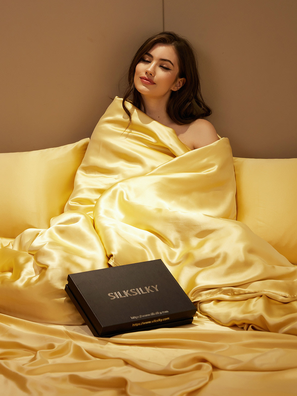[Champagne] SilkSilky-NO 19Momme Bedding Set 002