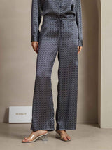 [Marine Ginkgo] SilkSilky-NO 19Momme Silke Womens Pants 001