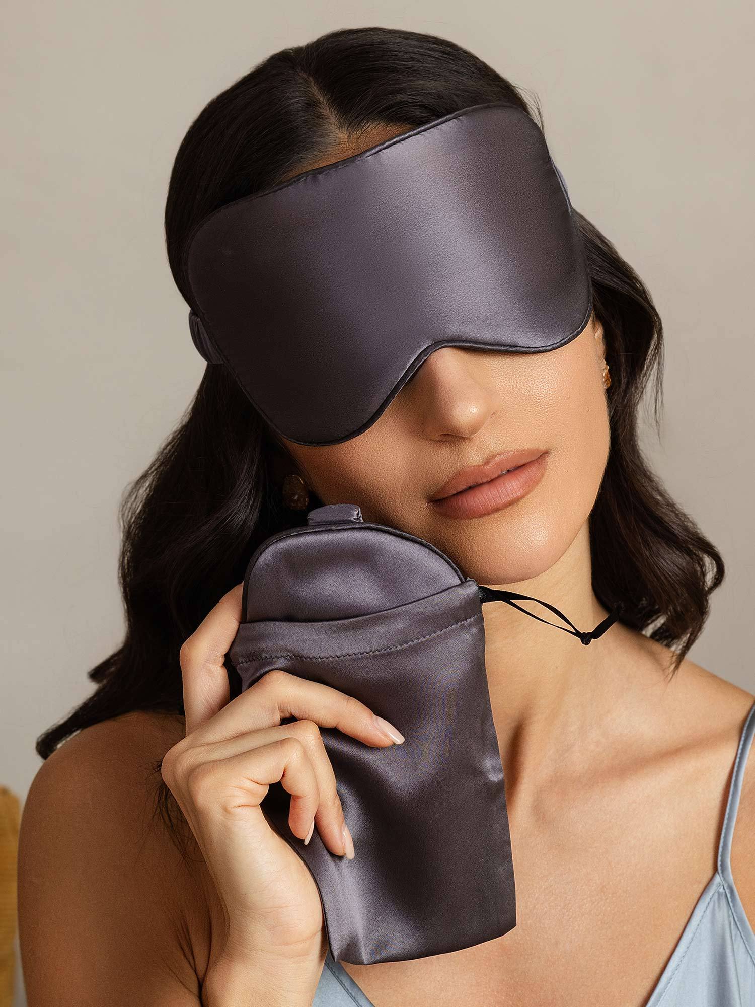 [Mørkegrå] SilkSilky-NO Silke Eye Mask 002