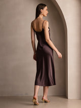 [Kaffe] SilkSilky-NO Spaghetti Strap V Neck Kjole 002