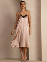 [Toscana] SilkSilky-NO V Neck Kjole 006
