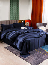 [Mørke blå] SilkSilky-NO 25Momme Bedding Set 002