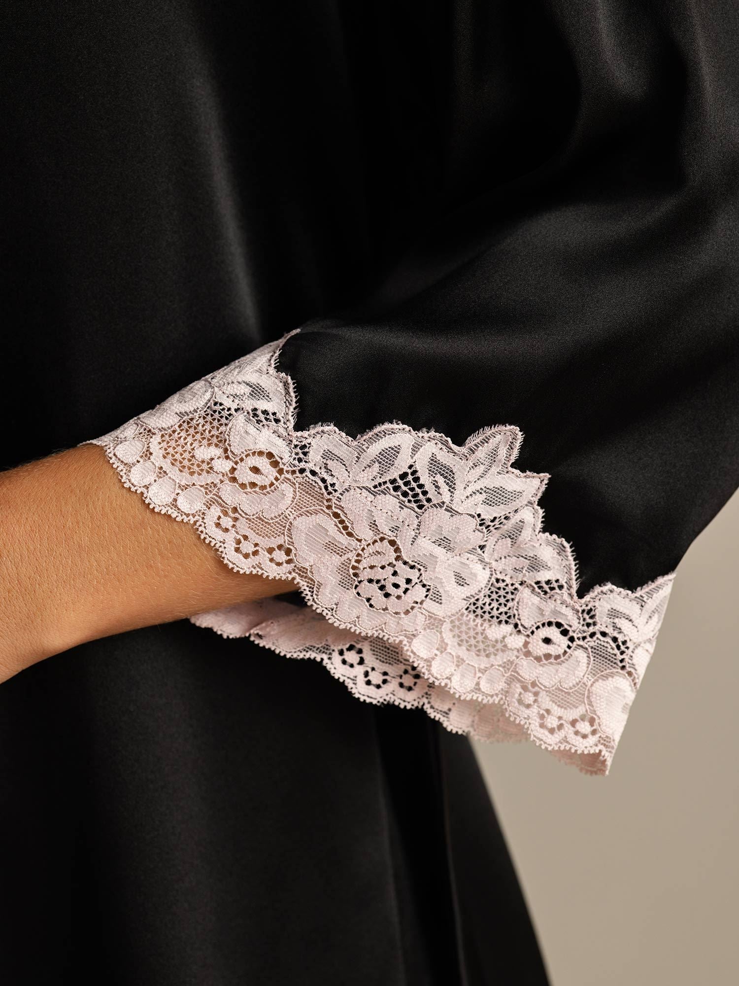 [Svart] SilkSilky-NO Silke Womens Robe 004