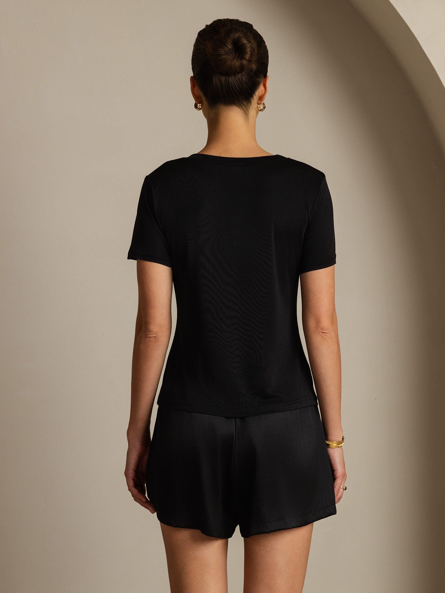 [Svart] SilkSilky-NO Silke Womens T-Shirt 002