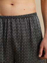 [Svart Ginkgo] SilkSilky-NO Men's Sleep Shorts 005