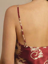 [Vinrød Drage] SilkSilky-NO Spaghetti Strap V Neck Camisole sett 005
