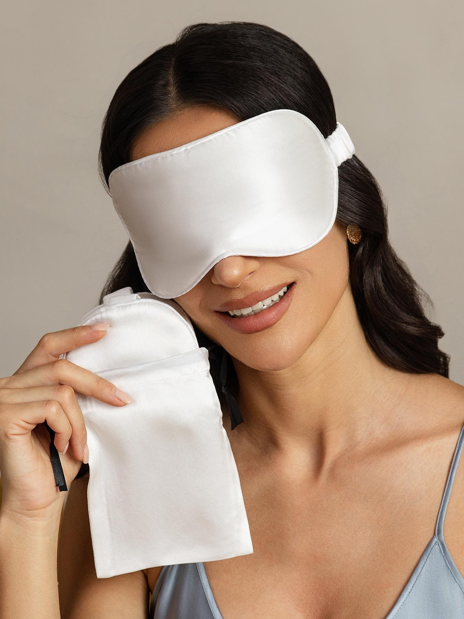 [Hvit] SilkSilky-NO Silke Eye Mask 004