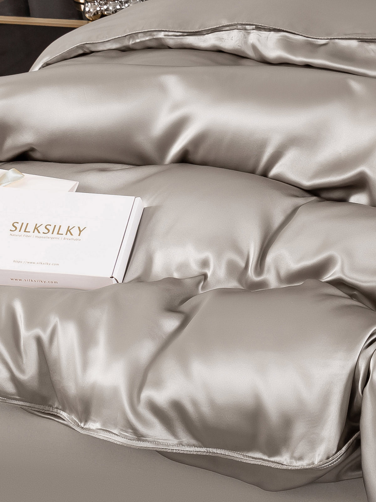[Grå] SilkSilky-NO 22Momme Duvet Cover 005