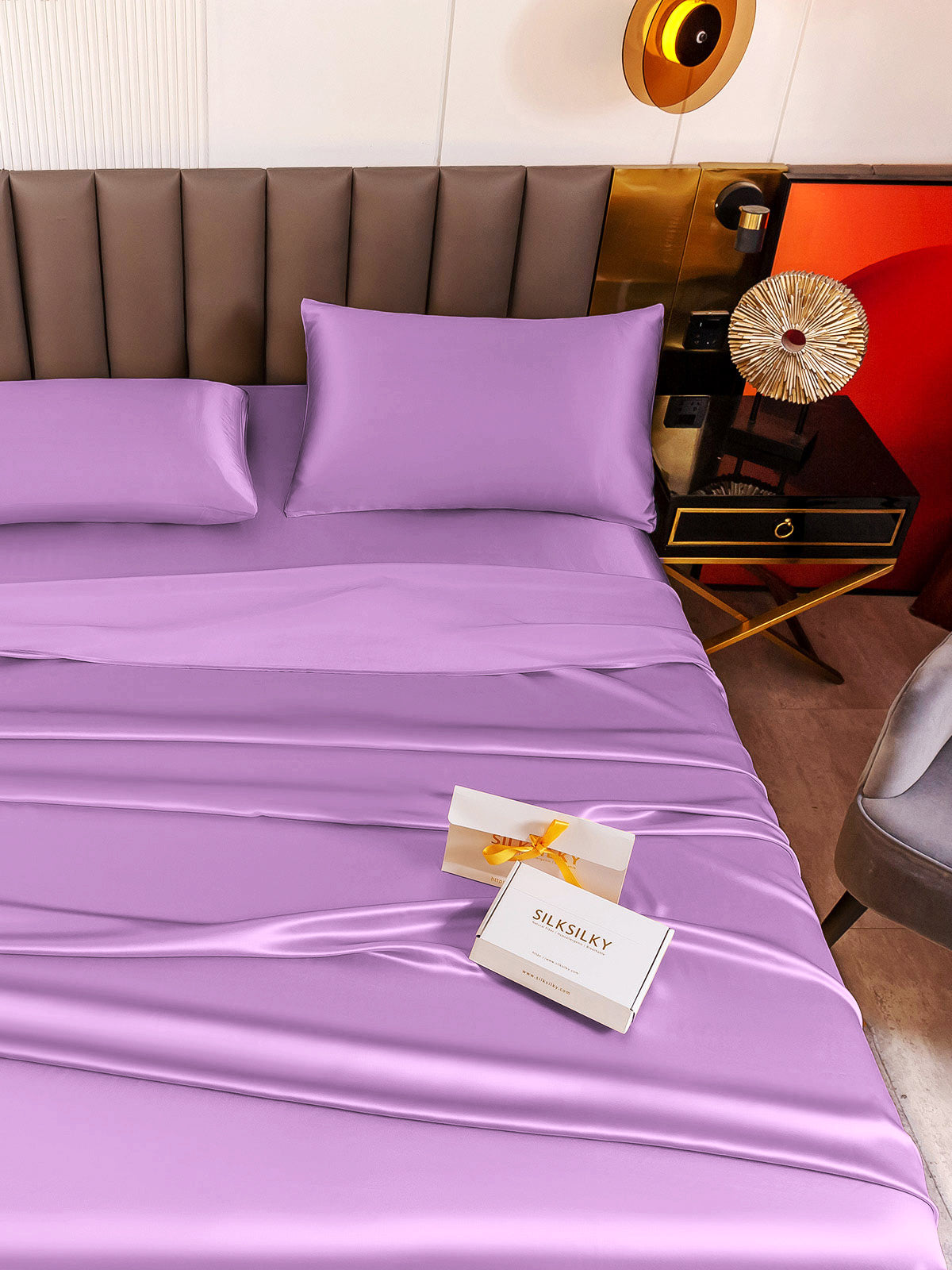 [Lavendel] SilkSilky-NO 19Momme Pure Silk Bedding Set 005