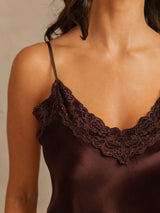 [Brun] SilkSilky-NO Spaghetti Strap V Neck Camisole sett 004