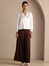 [Hvit] SilkSilky-NO Long Sleeve Wrap Damebluser 007