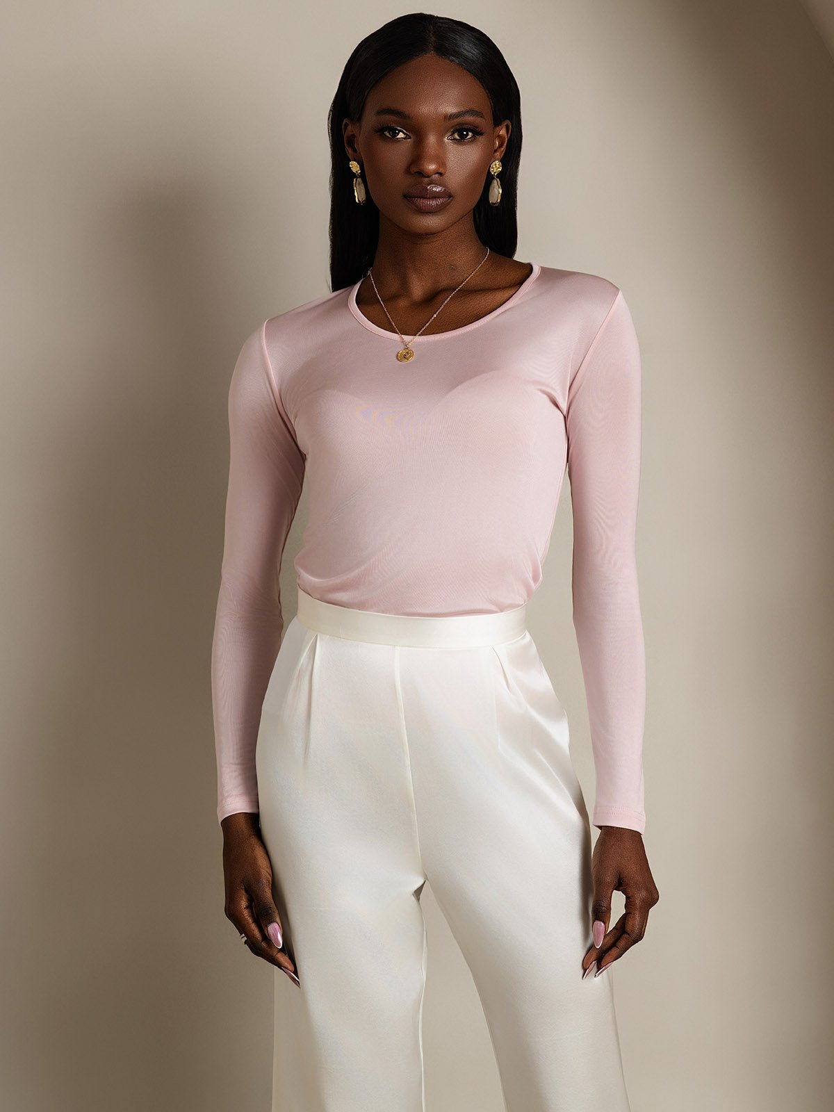 [Korallrosa] SilkSilky-NO Silke Womens T-Shirt 001