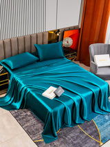 [Blågrønn] SilkSilky-NO 22Momme Bedding Set 002,