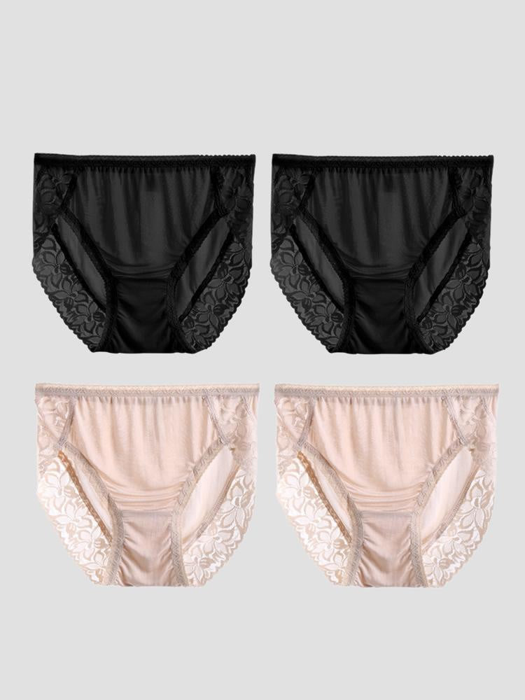 SilkSilky-NO Panty Svart+Beige 003