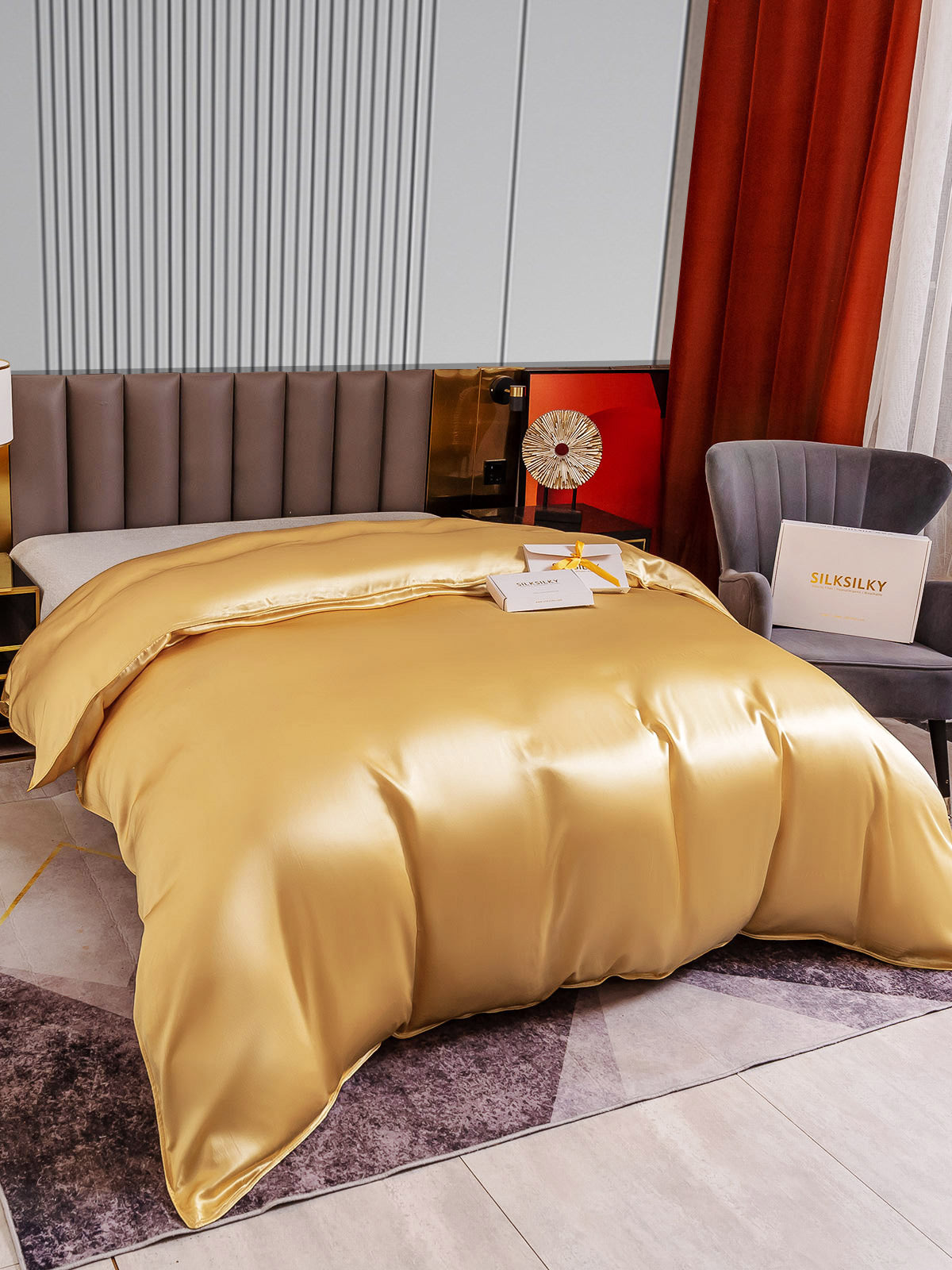 [Champagne] SilkSilky-NO 22Momme Duvet Cover 003