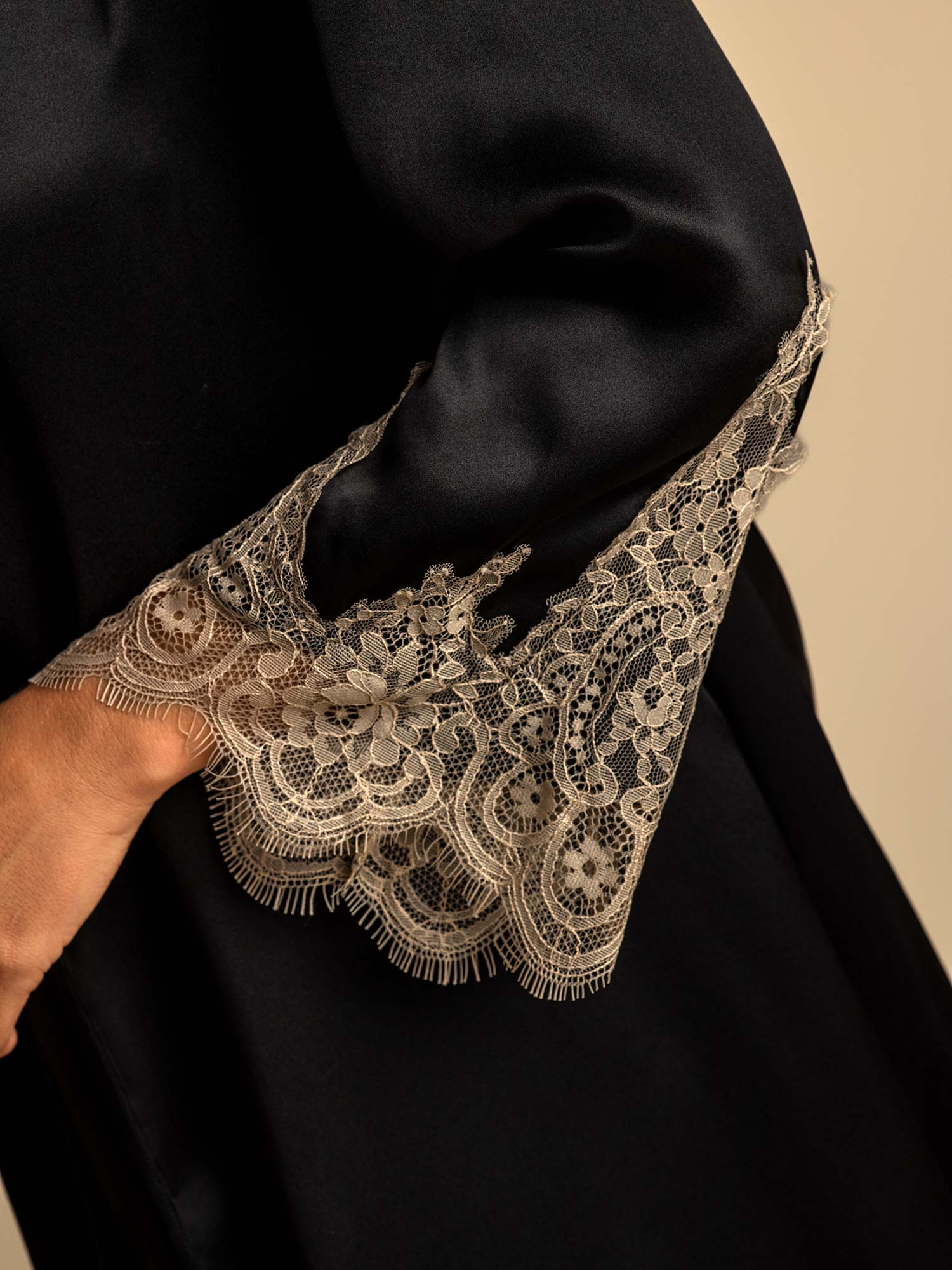 [Svart] SilkSilky-NO Nightgown&Robe Set 004,