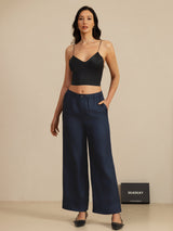 [Svart] SilkSilky-NO Spaghetti Strap V Neck Camisole Topp 006