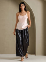 [Rosa] SilkSilky-NO V Neck Camisole Topp 007