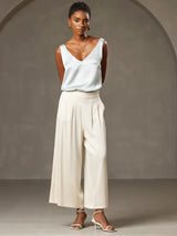[Lyse Blå] SilkSilky-NO Sleeveless V Neck Camisole Topp 008